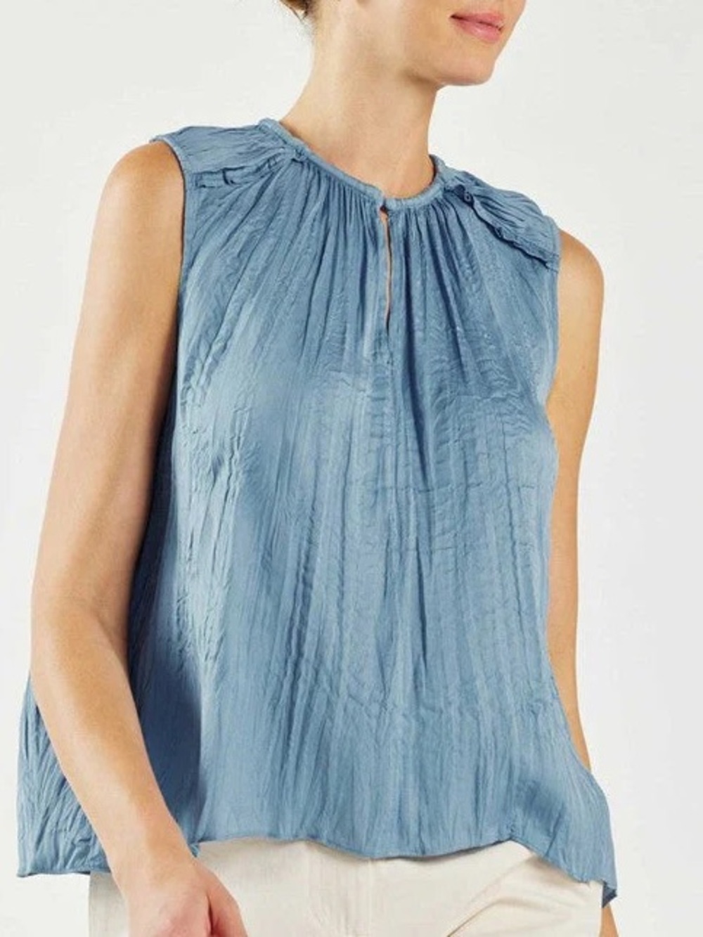 Current Air Crinkle Blue Top